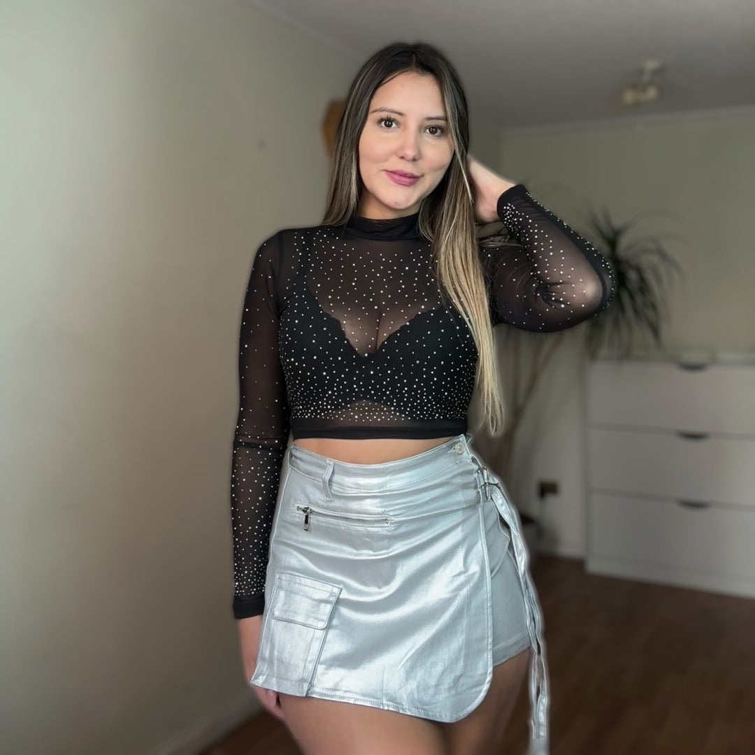 Falda shorts ecocuero