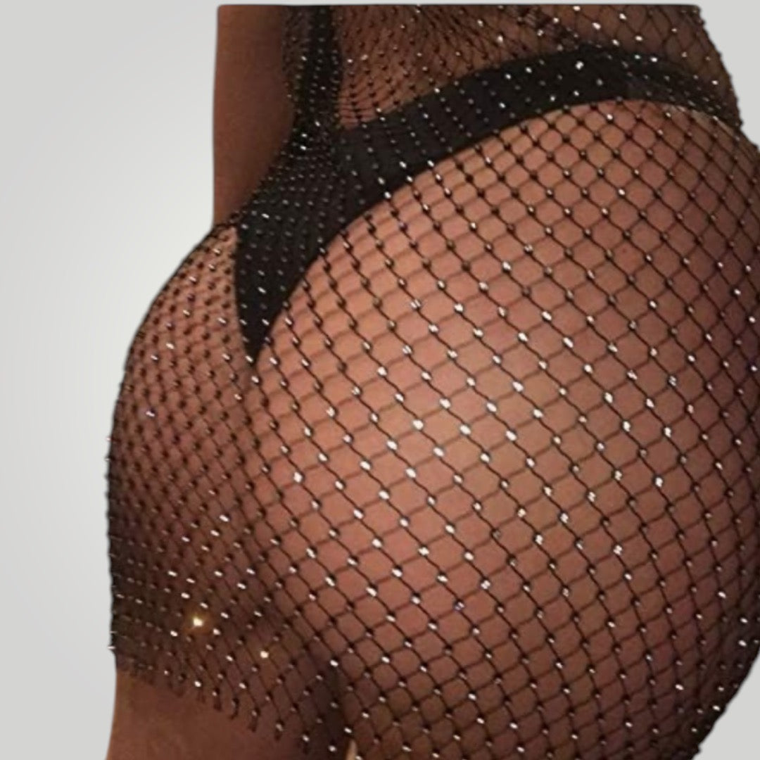 Vestido malla brillitos