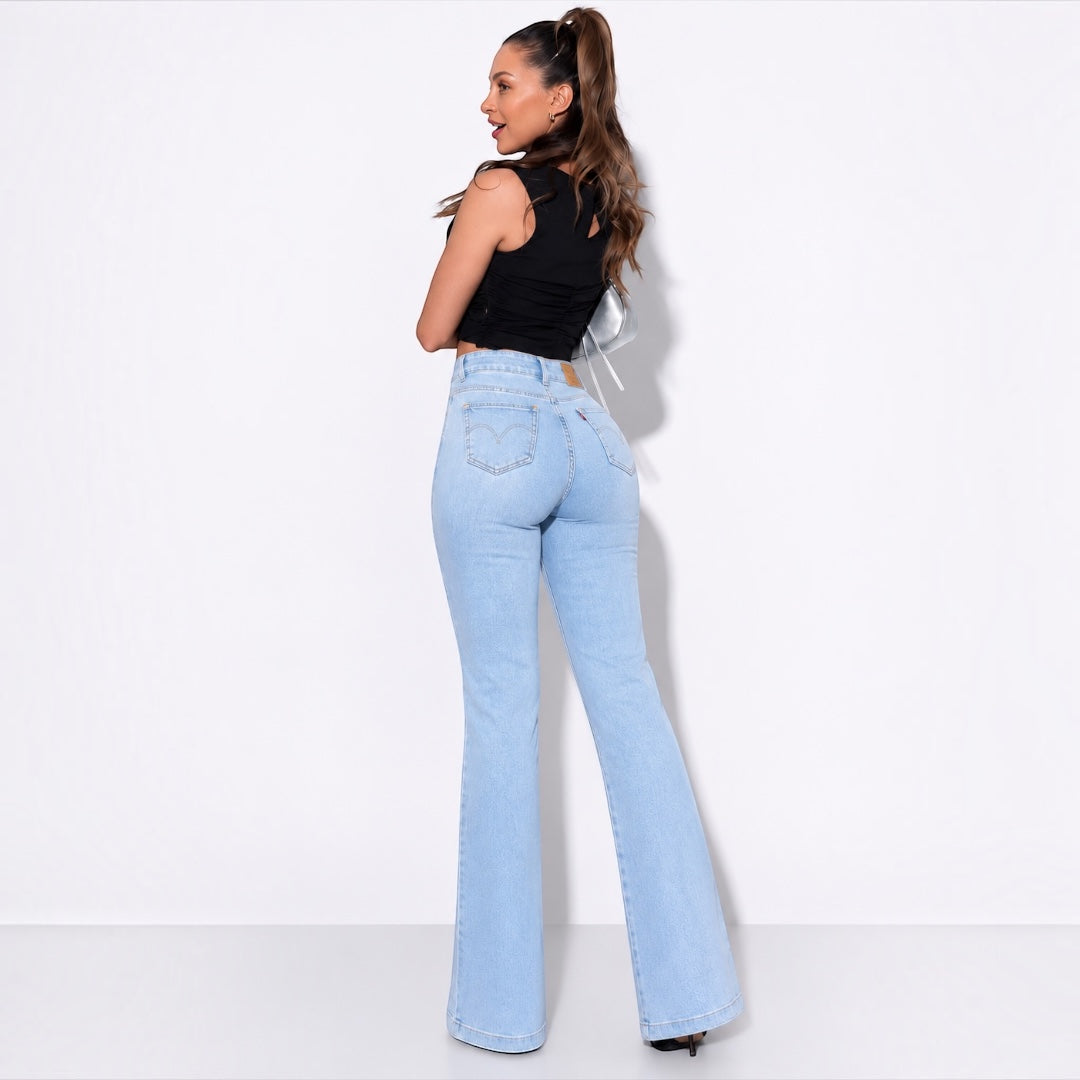 Jeans Nina Recto Push Up Celeste