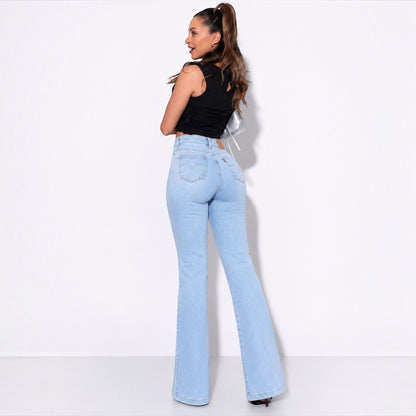 Jeans Nina Recto Push Up Celeste