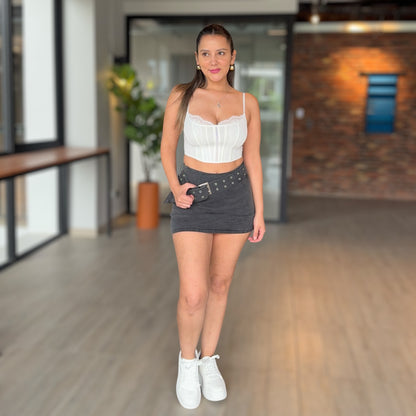 Falda shorts cinturón