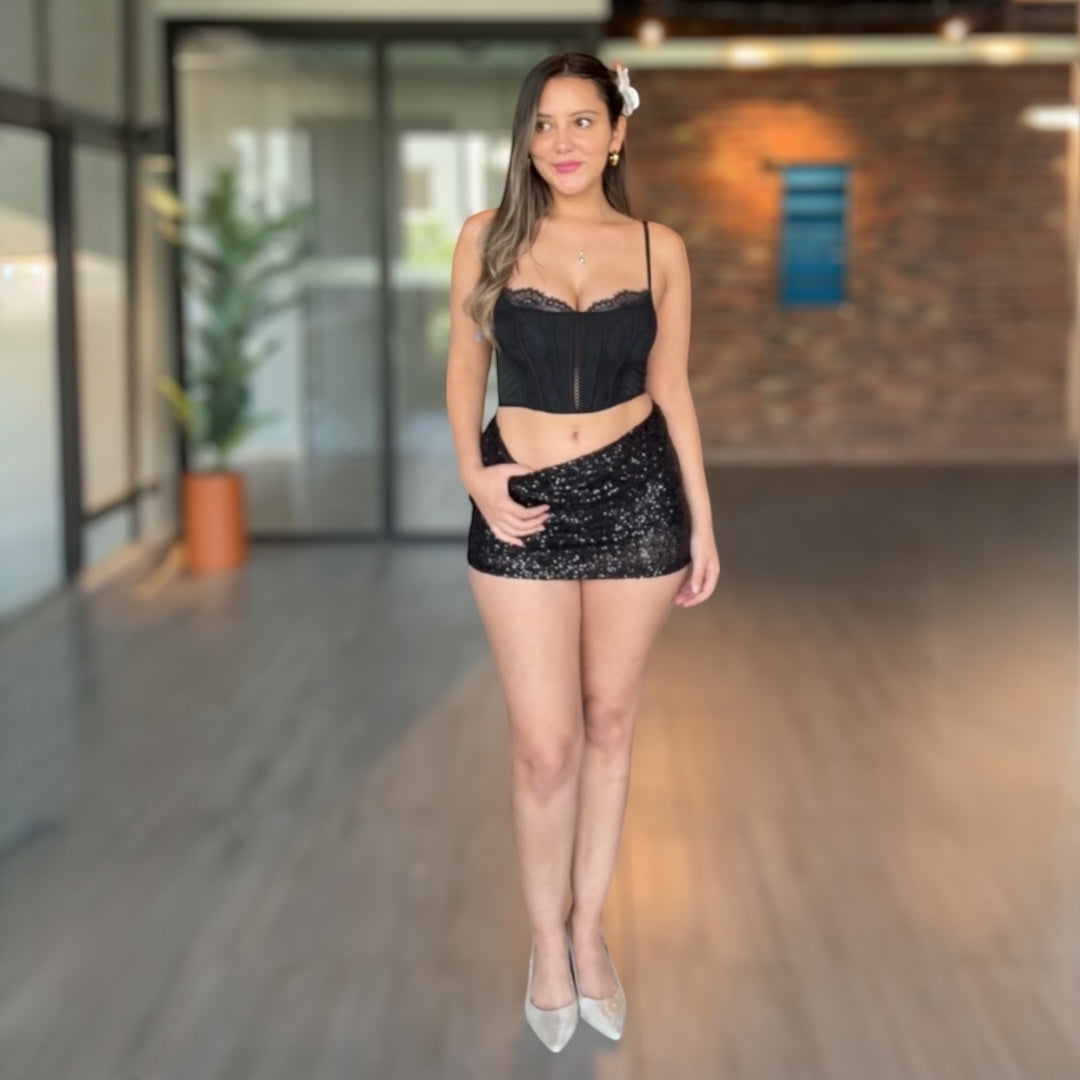 Falda shorts lentejuelas