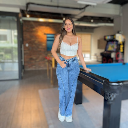 Boyfriend elasticado dobleV