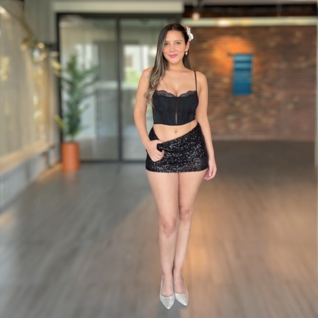 Falda shorts lentejuelas