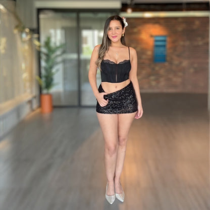 Falda shorts lentejuelas