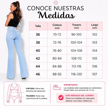 Jeans Nina Recto Push Up Celeste
